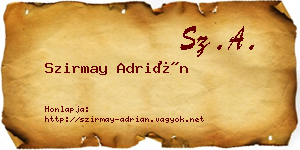 Szirmay Adrián névjegykártya